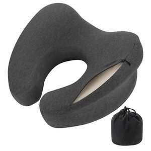 ❌TRADED❌ Gray Travel Neck Pillow with Carry Bag